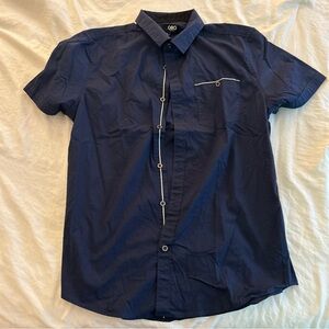 GBG Los Angeles Men's Navy Blue Casual Button Down Shirt